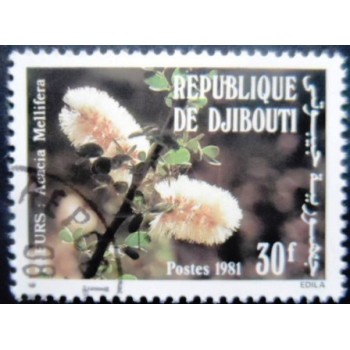 Selo postal de Djibouti de 1981 Acacia mellifera