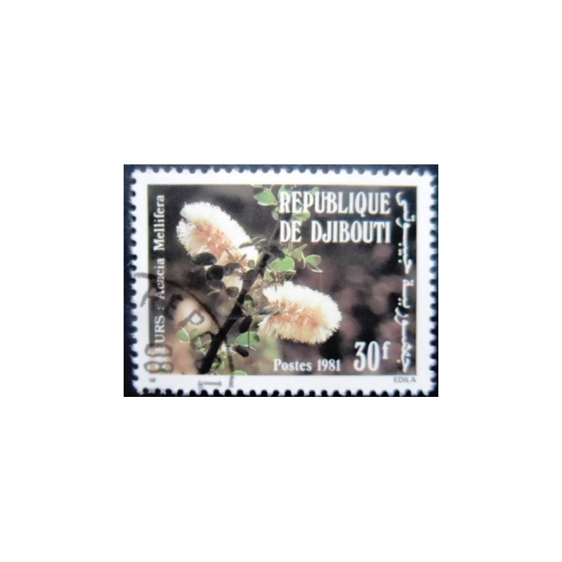 Selo postal de Djibouti de 1981 Acacia mellifera