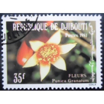 Selo postal de Djibouti de 1981 Punica granatum