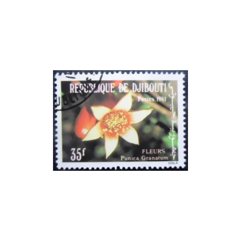 Selo postal de Djibouti de 1981 Punica granatum