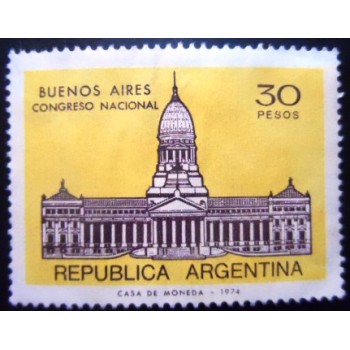 Selo postal da Argentina de 1974 Congress Building