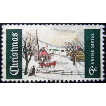 Selo postal dos Estados Unidos de 1969 Winter Sunday in Norway