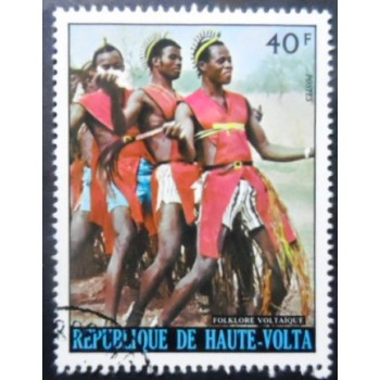 Selo postal do Haute Volta de 1973 Bobo Masked Dancers NCC