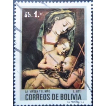 Selo postal da Bolívia de 1972 Madonna and Child