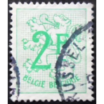 Selo postal da Bélgica de 1973 Number on Heraldic Lion