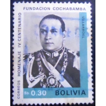 Selo postal da Bolívia de 1968 President G. Villarroel 30