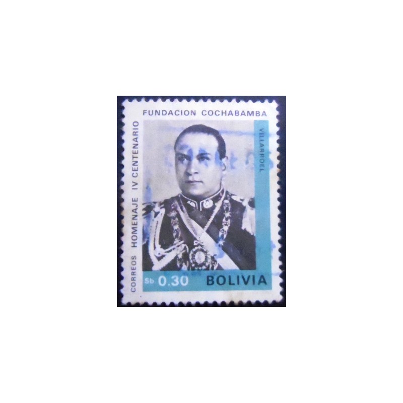 Selo postal da Bolívia de 1968 President G. Villarroel 30