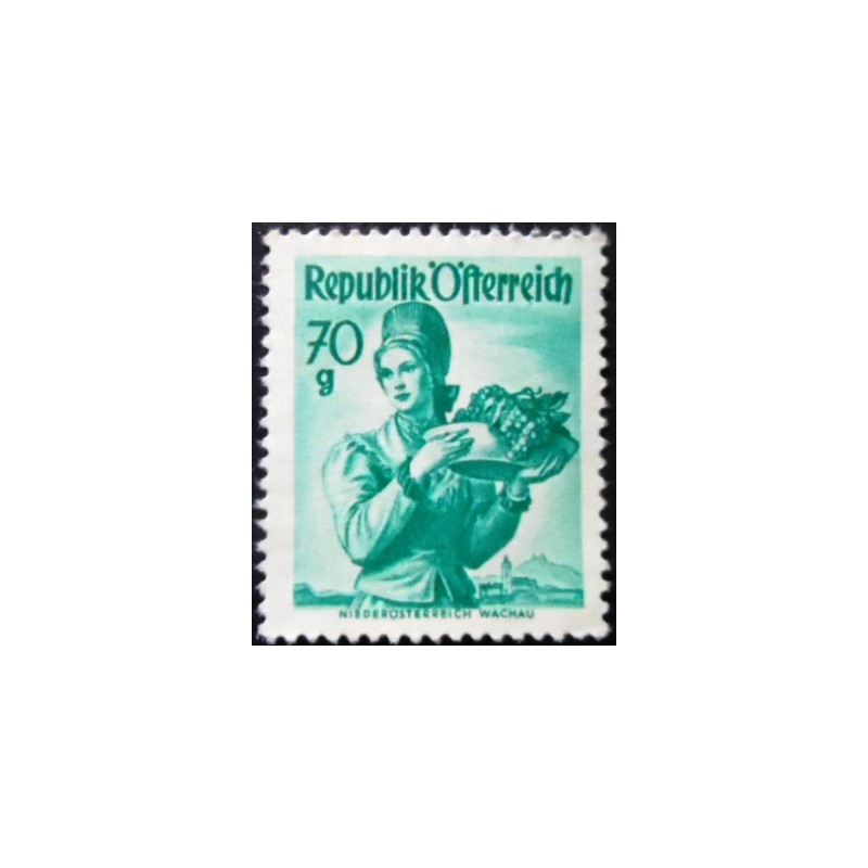 Selo postal da Áustria de 1958 Lower Austria X N