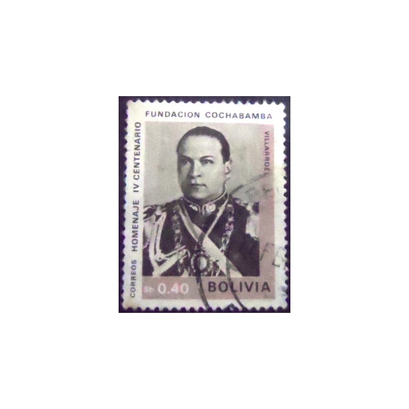 Selo postal da Bolívia de 1968 President G. Villarroel 40