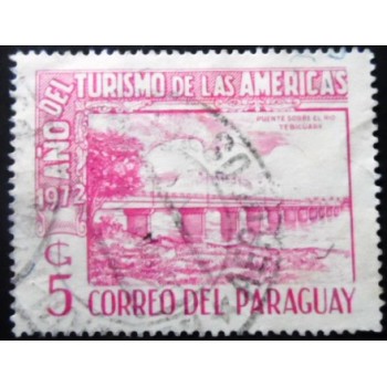 Selo postal do Paraguai de 1972 Tebicuary River Bridge U