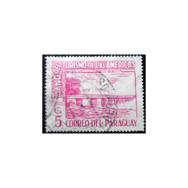 Selo postal do Paraguai de 1972 Tebicuary River Bridge U