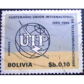 Selo postal da Bolívia de 1968 ITU- Emblem 10