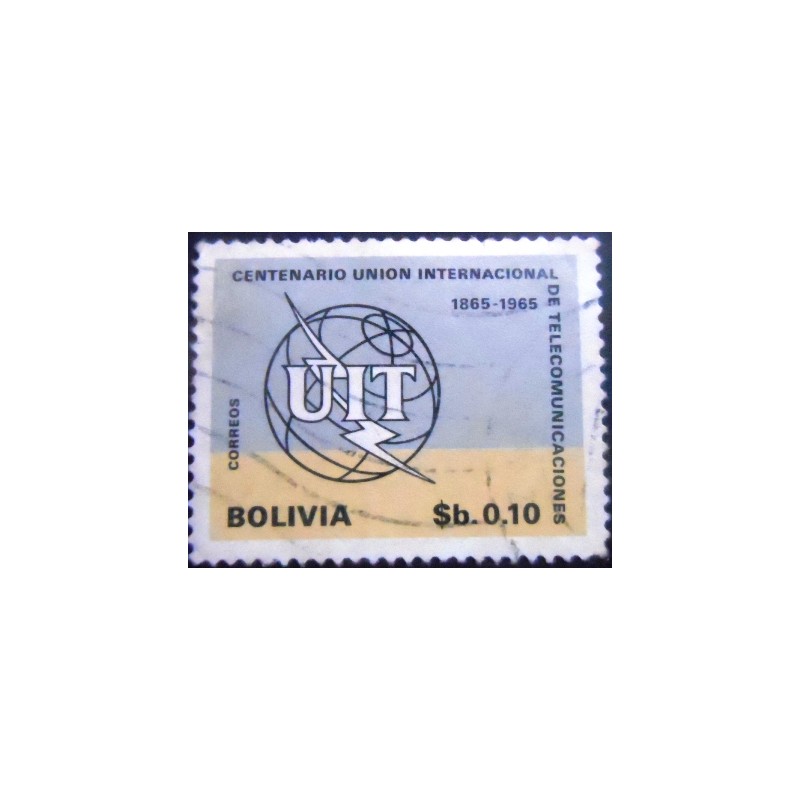 Selo postal da Bolívia de 1968 ITU- Emblem 10