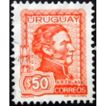 Imagem similar à do selo postal do Uruguai de 1973 General José Artigas