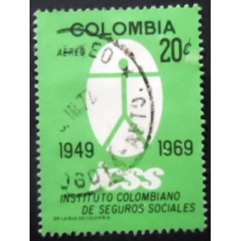 Selo postal da Colômbia de 1969 Social Security Institute