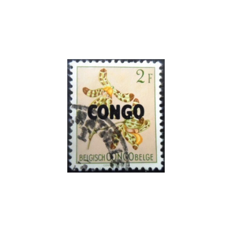 Selo postal do Congo Belga de 1960 Ansellia africana overprinted CONGO