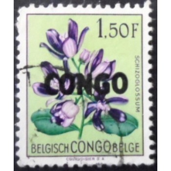 Selo do Congo Belga de 1960 Schizoglossum Eximium overprinted CONGO