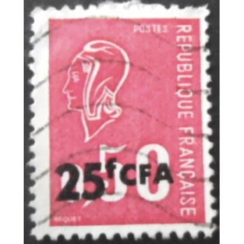 Selo postal de Reunion de 1971 Marianne de Béquet surcharged U