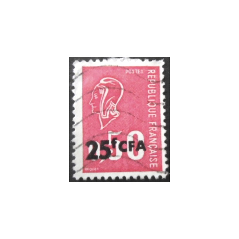 Selo postal de Reunion de 1971 Marianne de Béquet surcharged U