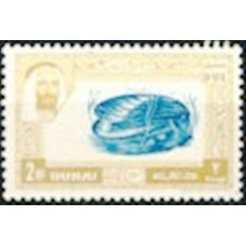 Selo postal de Dubai de 1963 Blue Mussel
