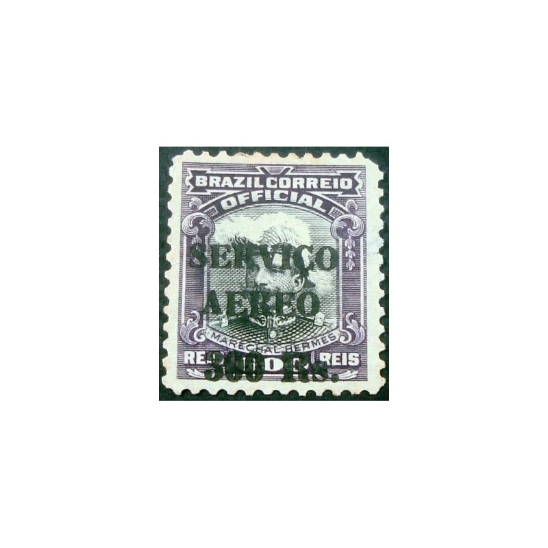 Selo postal do Brasil de 1927 - Hermes da Fonseca 300/600 N