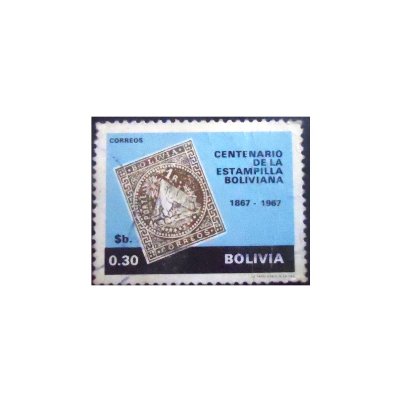Selo postal da Bolívia de 1968 Unissued stamp of 1863 30