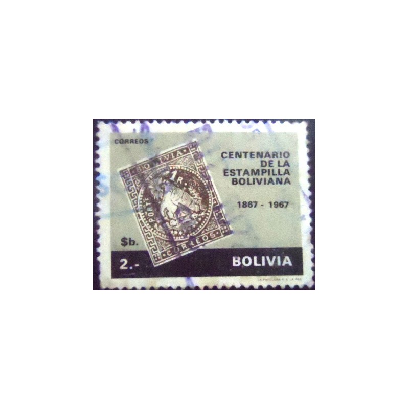 Selo postal da Bolívia de 1968 Unissued stamp of 1863 2