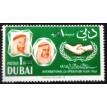 Selo postal de Dubai de 1966 Sheik Rashid ben Said 1