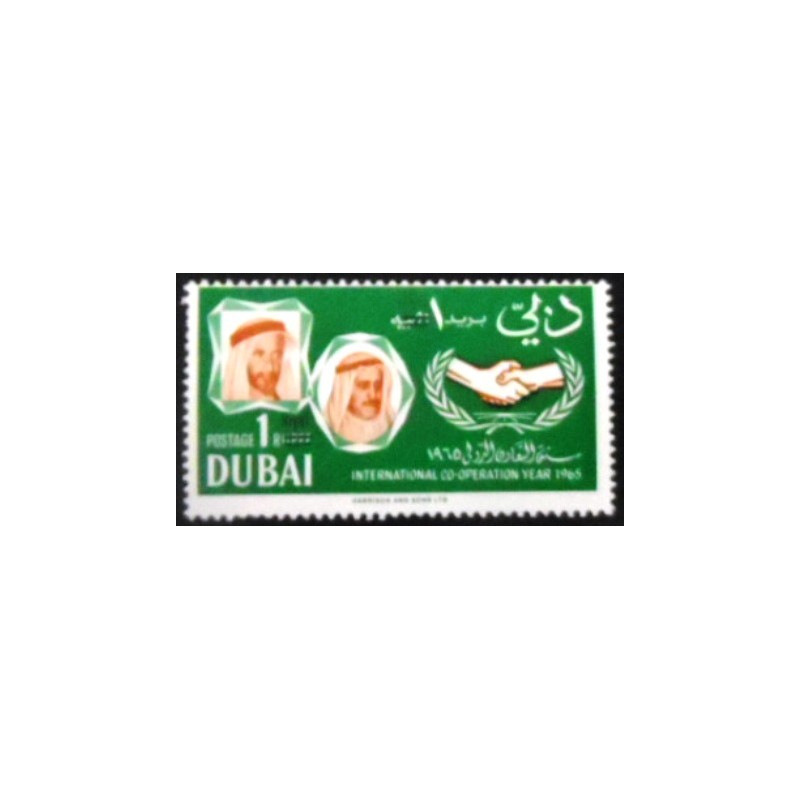 Selo postal de Dubai de 1966 Sheik Rashid ben Said 1