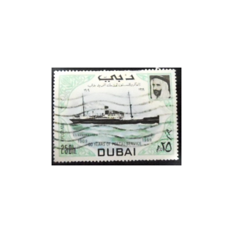Selo postal de Dubai de 1969 S.S.Bamora