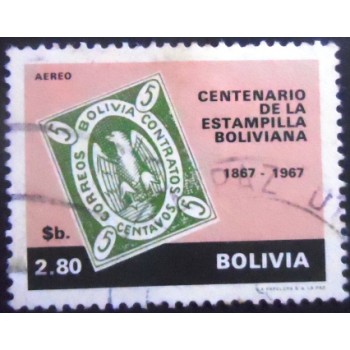 Selo postal da Bolívia de 1968 Unissued stamp of 1863 2,80