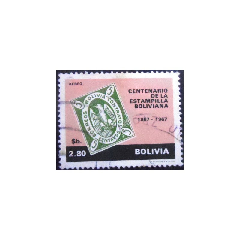 Selo postal da Bolívia de 1968 Unissued stamp of 1863 2,80