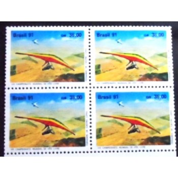 Quadra de selos postais do Brasil de 1991 Mundial de Voo Livre M