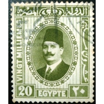 Selo postal do Egito de 1927 King Fuad I 20 a