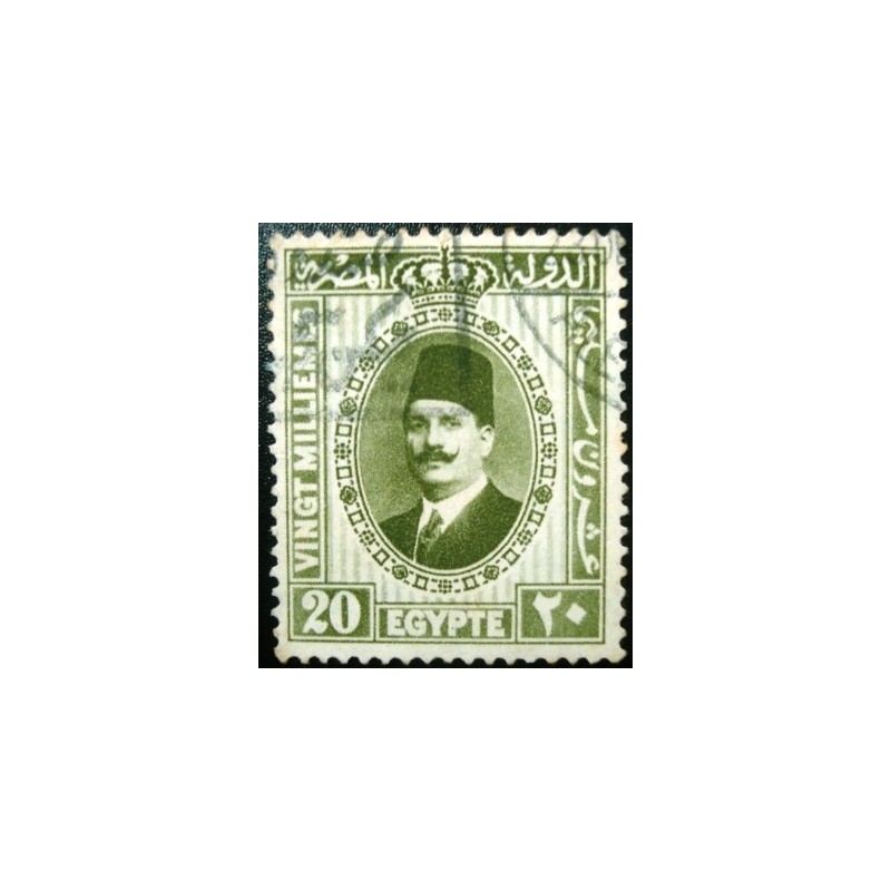 Selo postal do Egito de 1927 King Fuad I 20 a