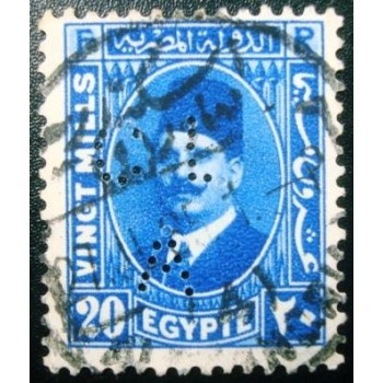 Imagem similar à o selo postal do Egito de 1934 King Fuad I 20