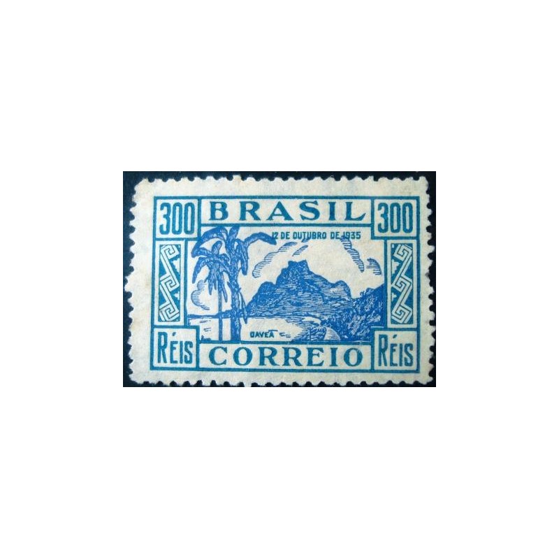 Selo postal do Brasil de 1935 - Dia das Crianças verde