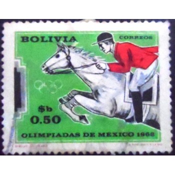 Selo postal da Bolívia de 1969 Equestrianism