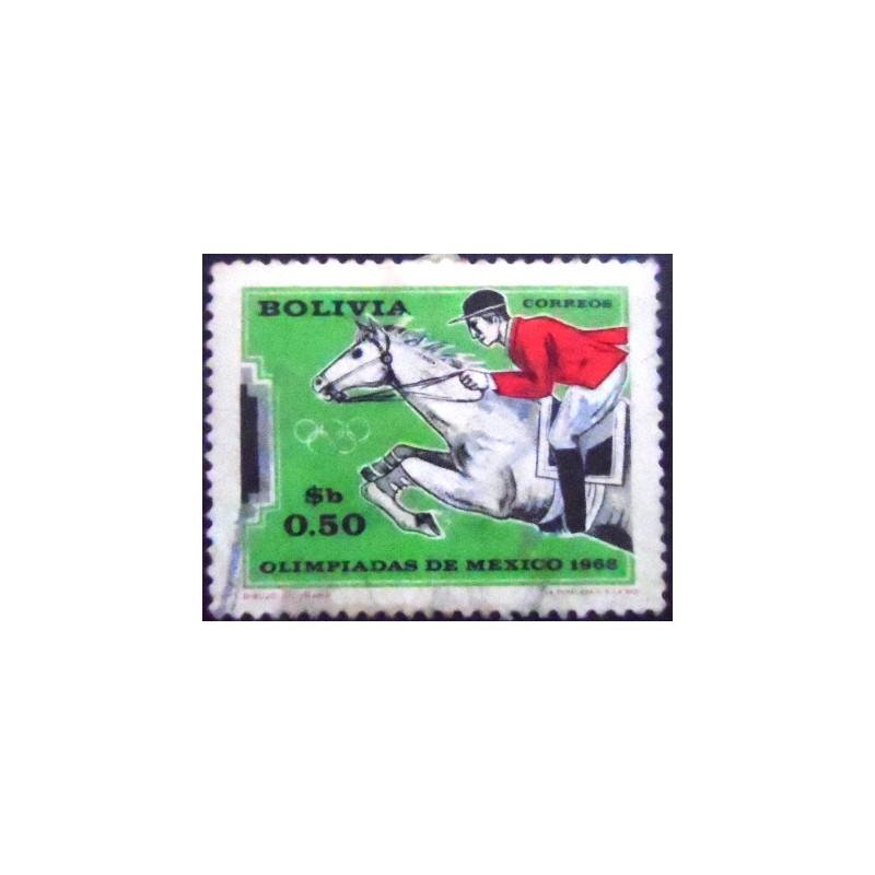 Selo postal da Bolívia de 1969 Equestrianism