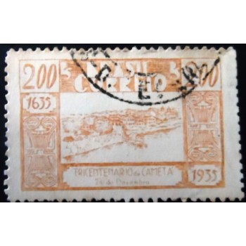 Imagem similar à do selo postal do Brasil de 1936 - Tricentenário Cametá 200 U