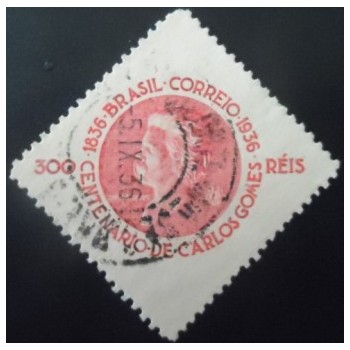 Imagem similar à do selo postal do Brasil de 1936 Carlos Gomes - Carmim