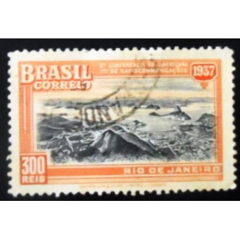 Imagem similar à do selo postal do Brasil de 1937 Radiocomunicações 300
