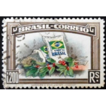 Selo postal do Brasil de 1938 - Propaganda Café Brasileiro U