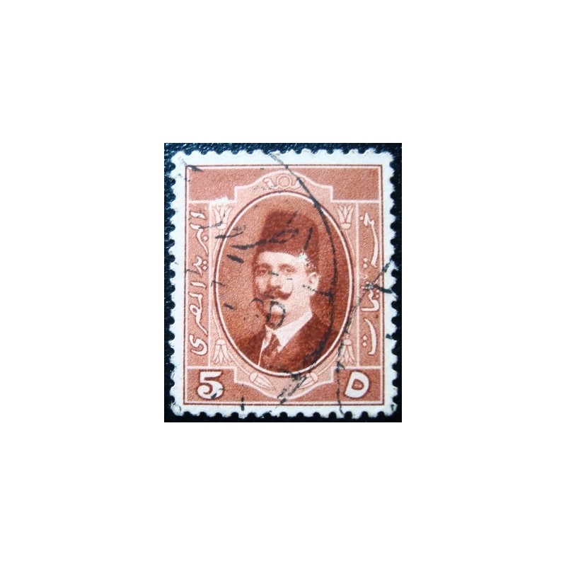 Imagem similar à do selo postal do Egito de 1927 - King Fuad I 5 U