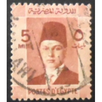 Imagem similar à do selo postal do Egito de 1937 King Farouk I 5