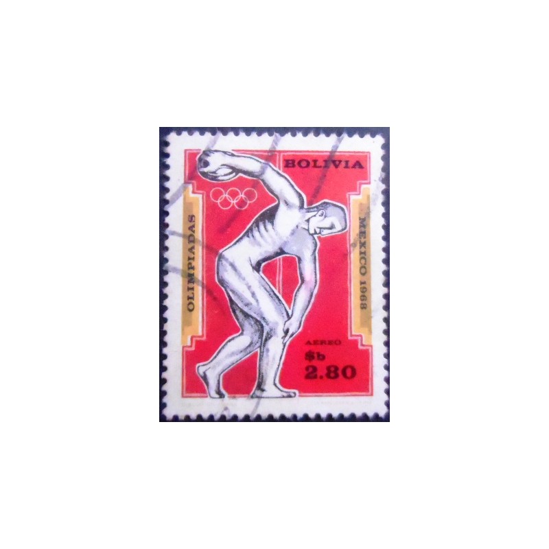 Selo postal da Bolívia de 1969 Discus thrower of Myron