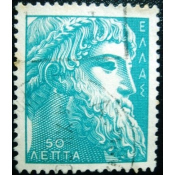 Imagem similar à do selo postal da Grécia de 1959 Zeus de Istiaea