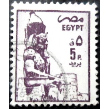 Selo postal do Egito de 1985 Statue of Ramses II U