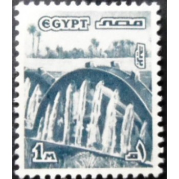 Selo postal do Egito de 1985 Water Wheels Fayoum N