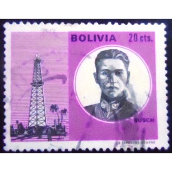 Selo postal da Bolívia de 1971 Derrick and German Busch Becerra 20